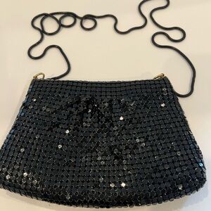 Black Sequin Mesh Crossbody Bag